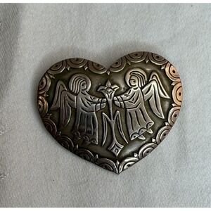 James Avery Sterling Silver Angel Heart Brooch Pendant Vintage Retired